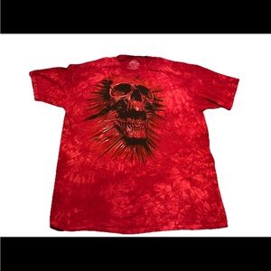 Red Tie-Dye Skull Graphic Tee The Mountain